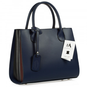 Geanta dama din piele naturala DiAmanti Franca Bleumarin